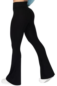 PRICES MAY VARY. ✔Made From Premium Composite - The flare yoga pants feature an excellent combination of 92% Polyester 8% spandex to achieve optimal elasticity, soft texture, lightweight and non-see through. ✔Fashion Design - Flare Leg allow you to move without restriction, pants hem can be cut arbitrarily, effectively helps hide the defects of the calf, and creates the contour and slender appearance of the popular line. With a high-waist belt design to trim the waist line and visually elongate Aries Flare Leggings, Amazon Flare Pants, Lululemon Flair Leggings, Amazon Flare Leggings, Cute Winter Pants, Fare Leggings, Flared Leggings Aesthetic, Yoga Flare Pants Outfits, Flare Black Leggings