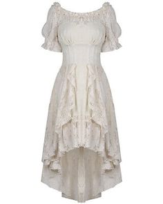 Trendy Fashion Dark In Love Long Steampunk Dress Cream Off White Lace Vintage Victorian Gothic, Summer clothing White Goth Dress, 1900 Dress, Ghost Dresses, 1900 Fashion, Homemade Dress, Dark In Love, Steampunk Dress, White Ruffle Dress, Country Dresses