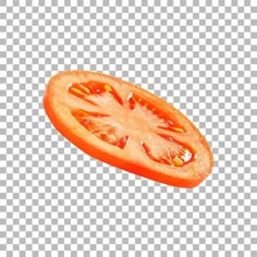 a tomato cut in half on a transparent background