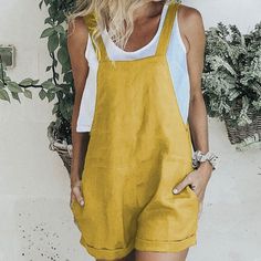 Loose Playsuit, Solid Jumpsuit, Solid Color Jumpsuits, Plus Size Romper, Linen Romper, Trendy Fashion Outfits, Romper Dress, Color Shorts, Wholesale Clothing