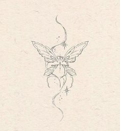 a drawing of a butterfly with stars on it's wings and the back side