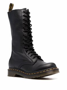 Dr. Martens 1b60 Bex lace-up Leather Boots - Farfetch Dr Martens 1b60, Leather Mid Calf Boots, Classic Punk, Dr Martens Black, Boots Uk, Green Shoes, Calf Boots, Mid Calf Boots, Black Leather Boots