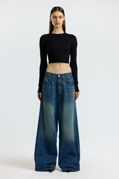 Very Large Baggy Jeans, Cheap Wide Leg Hip Hop Jeans, Cheap Hip Hop Style Wide Leg Jeans, Cheap Hip Hop Style Medium Wash Jeans, Cheap Hip Hop Bottoms In Medium Wash, Cheap Hip Hop Straight Leg Jeans, Oversized Washed Blue Jeans, Buggy Denim Pants, Cheap Black Baggy Jeans