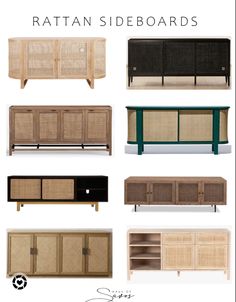 rattan sideboards with different styles and colors