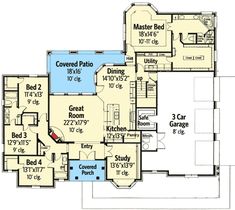 this is the floor plan for these luxury house plans and home designs, which include two master suites