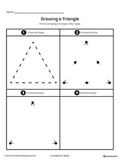 the diagram shows how to draw triangles in three different ways, with arrows pointing up and