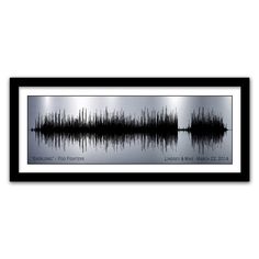 an image of sound waves in black and white