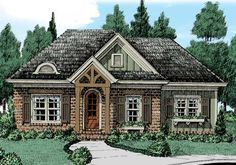 this is an artist's rendering of the front elevation of these country house plans