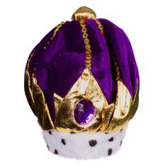 PRICES MAY VARY. BE THE KING OR QUEEN | Maybe even both. Whatever the case, our Purple Velvet Royal Crown hat looks awesome on men and women. Its silky soft material is decorated with a golden crown, multi-colored jewels, and big purple stone above the forehead. t’s tough to feel kingly if your head is cold. While it’s not designed for a trek through Antarctica, our royal hat will keep your head warm when that outdoor party goes deep into night. One size fits most. ROYAL CELEBRATION | You don’t Mardi Gras Hats, King Hat, King Costume, Purple Crown, Dancing King, Diy Crown, Royal King, Crown Hat, Golden Crown