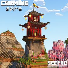 Chinese Village Minecraft, Japanese Gate Minecraft, Jungle Minecraft, Vila Medieval, Minecraft Town, Minecraft Japanese, Japanese Gate, Mc Ideas, Mc Builds