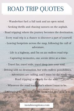 Discover inspiring road trip quotes that capture the essence of adventure and wanderlust. Explore the open road through the wisdom of these travel enthusiasts. Get motivated to hit the highway Open Road Quotes, Off Road Quotes, Highway Quotes, Vacay Quotes, Road Trip Captions For Instagram, Roads Quotes, Road Trip Captions, Roadtrip Quotes, Trip Captions