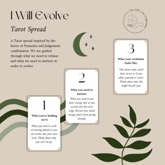 an info sheet with instructions for how to use the tarot spread