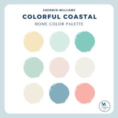 the color scheme for sherylin williams's colorful coastal home color palettes