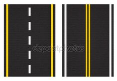 two black and yellow road markings with white lines on each side, isolated against a white background