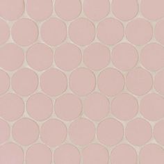 Bedrosians Tile & Stone - Makoto 2" x 2" Floor & Wall Mosaic - Momoiro Blush Penny Round Tile Floor, Bedrosians Makoto, Penny Round Tile, Bedrosians Tile, Shoji White, Wall Mosaic, Penny Round Tiles, Round Tiles, Penny Round