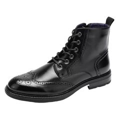 PRICES MAY VARY. Mens Dress boot features a wingtip toe and brogue details with a lace-up and side zipper closure. Full-leather lining and leather-covered insole offers a set of dry feet and comfortable. Flexible rubber outsole minimizes shock and vibration while maximizing support and traction. Lightly padded latex insoles designed to conform to the shape of the foot for a custom fit. The Stylish lace-up oxford boot is the perfect way to add some fashion style to your every day look. Available Dress Boot, Mens Dress Boots, Insole Design, Oxford Boots, Wingtip Oxford, Motorcycle Leather, Motorcycle Boots, Mens Dress, Work Boots