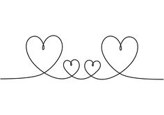 three hearts connected to each other on a white background