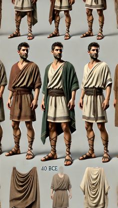 an image of men in ancient greek costumes and capes for the costume design process