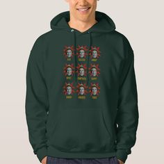 Buddy the Elf Emotions Hoodie, Men's, Size: Adult L, Deep Forest Gender: male. Pattern: graphic. Forest Gender, Ugly Christmas Tree, Funny Xmas Gifts, Holiday Hoodies, Mens Holiday, Buddy The Elf, Christmas Hoodies, Deep Forest, Tom And Jerry