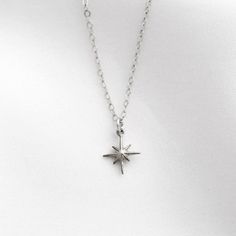 North Star Necklace | Simple & Dainty Daily Necklace, North Star Necklace, Silver Necklace Simple, Romantic Date Night, Star Necklace Silver, Star Necklace Gold, The North Star, Tiny Charm, Detailed Necklace