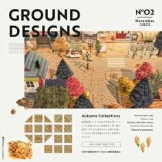 an advertisement for the autumn collections from no2, featuring trees and houses in various colors