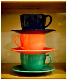 three cups stacked on top of each other