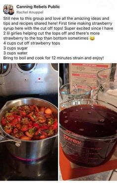 a pot filled with liquid next to a stove top and an image of food cooking in it