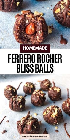 homemade ferro rocher bliss balls with chocolate and nuts