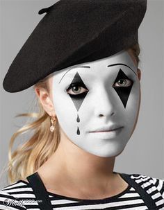 Mime Halloween Costume, Mime Face, Mime Costume, Extreme Make-up, Carnaval Make-up, Mime Makeup, Halloween Make-up Looks, Halloweenský Makeup, Celebrity Halloween