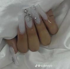 White Moon Nails, Moon Nails, White Acrylic Nails, White Moon, Cute Acrylic Nail Designs, Nail Art Designs Diy, Nail Tattoo, Best Acrylic Nails