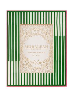 Shiraleah Viva 4 X 6 Picture Frame, Green Striped Picture Frame, Spa Wraps, Contrast Lighting, Chicago Photos, Accessories Display, Framed Gifts, Frame Decor, Table Top Decor, Flat Surface