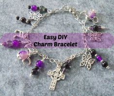 an easy diy charm bracelet with beads and charms