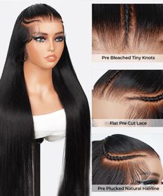 View More Product Details > Material: 100% Human Hair Density: Full 180% density Hairline: Super Natural-looking Pre-Plucked Hairline; Pre Cut Lace Design; Pre Bleached Knots Lace Area: 13x6 big lace area could be part anywhere Lace Type: Transparent lace, meltdown perfectly, match all skins Cap Size: Average size 22.5 inches, multiple clips & an adjustable band inside the wig for a secure fit karlamiParting Straight Wig Hairstyles, Silky Straight Hair, Braided Wig, Colored Wigs, Body Wave Wig, Short Bob Wigs, Lace Closure Wig, Headband Wigs, Hair Density