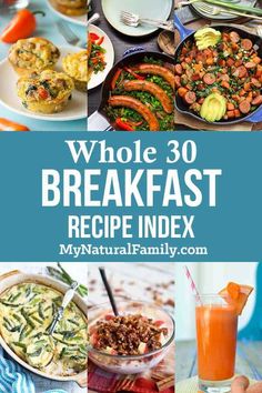 whole 30 breakfast recipe index with the title overlay