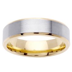 a white and yellow gold wedding ring