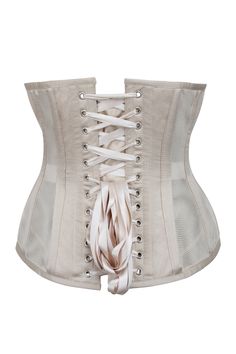 A seductive and sensual piece, our Satin and Mesh Longline Underbust Corset makes the perfect choice for discreet waist reduction under your clothes. Its feminine lace ribbon lacing allows for a correct and comfortable positioning from the moment you put it on, so you are guaranteed to feel as great as you look. The mesh panels let the skin breathe whilst also providing a beautiful design feature. Style: Underbust, Longline Range: Waist Taming Corset Design Features: Mesh Panels Waist Reduction: Elegant Lace Stretch Corset, Elegant Bandage Corset Belt, Elegant Stretch Bandage Corset, Elegant Shaping Corset, Fitted Lace Corset Belt, Elegant Stretch Underbust Corset, Fitted Bandage Corset Belt, Elegant Underbust Corset With Medium Bust Support, Fitted Lace Trim Corset Belt