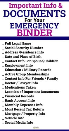 Organizing paperwork at home checklist-important documents checklist for in case of emergency binder planner or file organization system. Documents and paper organization for emergency preparedness, end of life planning notebook, what to do in case of death binder, funeral planning info for family. Important Documents Binder, Emergency Preparedness Binder, Life Organization Binder, Binder Printables Free, Family Emergency Binder, Estate Planning Checklist, Emergency Binder, When Someone Dies