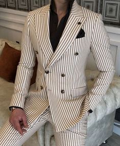 Beige Suit, Dapper Mens Fashion, Beige Suits, Gents Fashion, Fashion Suits For Men