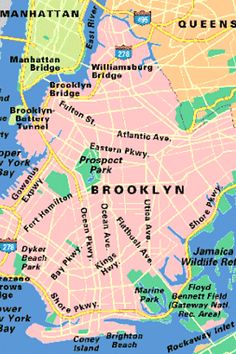 a map of brooklyn, new york and the surrounding area with names in english or spanish