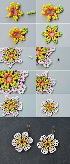 the instructions to make beaded flowers with beads