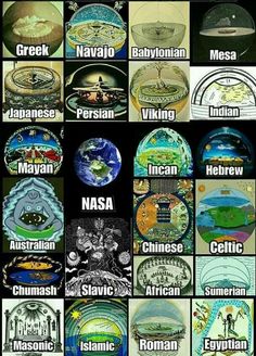 many different types of logos with words on them, including nasa and the earth's satellites