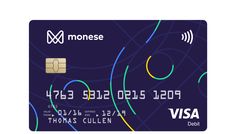 a purple credit card with the words monose on it