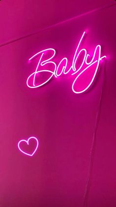 a neon sign that says baby on it