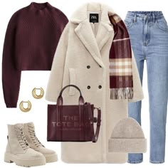 White Coat, Casual Winter Outfits, Fashion Mode, Looks Vintage