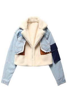 The Denim Patchwork Jacket is a unique double layer coat with warm Vegan Sherpa and Vegan Suede. Denim, Vegan Sherpa, and Vegan Suede Heavy Weight Single Hook and Eye Closure Made to order piece, please allow 6-14 day for processing. Denim Patchwork Jacket, Fleece Denim Jacket, Plush Coat, Patchwork Jacket, Suede Coat, Padded Coat, Woolen Coat, Denim Patchwork, Looks Vintage