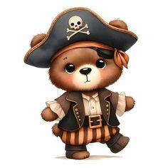 a teddy bear dressed as a pirate