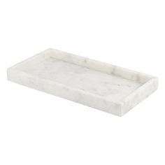 a white marble tray on a white background