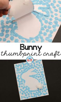 an easy and fun craft for kids to do with the bunny thumb prints on paper