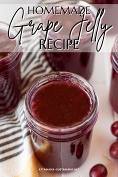 homemade grape jelly recipe with text overlay