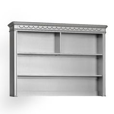 an empty bookcase on a white background